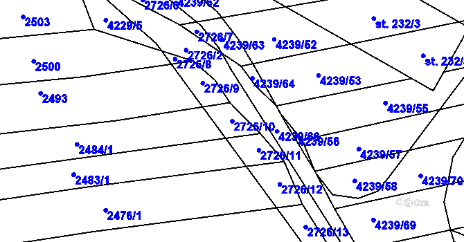 Parcela st. 2726/10 v KÚ Nemochovice, Katastrální mapa