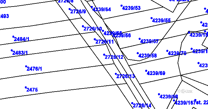 Parcela st. 2726/12 v KÚ Nemochovice, Katastrální mapa