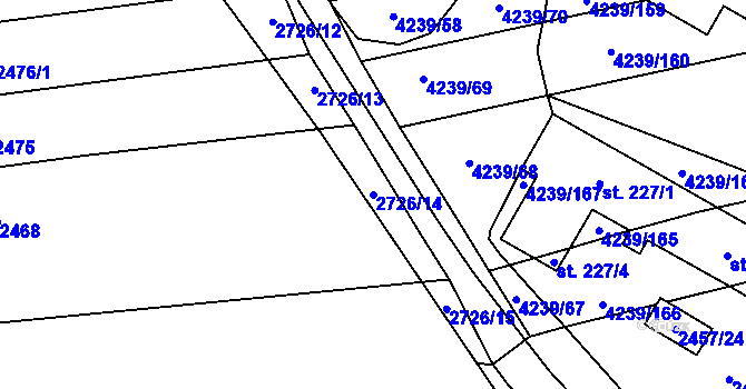 Parcela st. 2726/14 v KÚ Nemochovice, Katastrální mapa