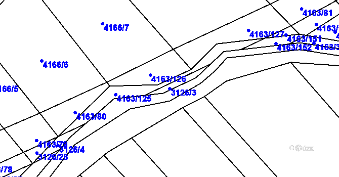 Parcela st. 3126/3 v KÚ Nemochovice, Katastrální mapa