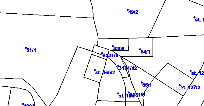 Parcela st. 3131/5 v KÚ Nemochovice, Katastrální mapa