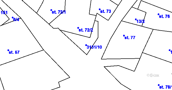 Parcela st. 3131/10 v KÚ Nemochovice, Katastrální mapa
