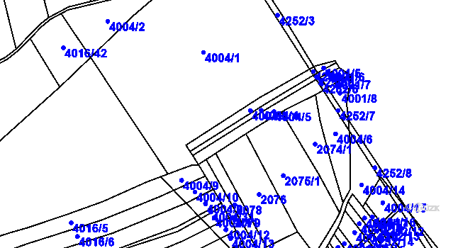 Parcela st. 4004 v KÚ Nemochovice, Katastrální mapa