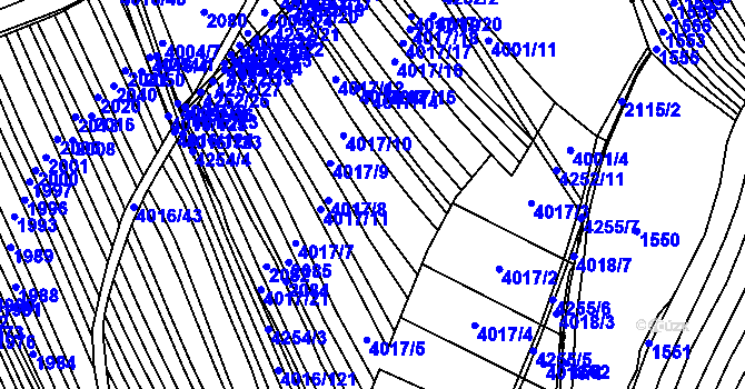 Parcela st. 4017 v KÚ Nemochovice, Katastrální mapa
