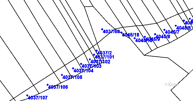 Parcela st. 4037/2 v KÚ Nemochovice, Katastrální mapa