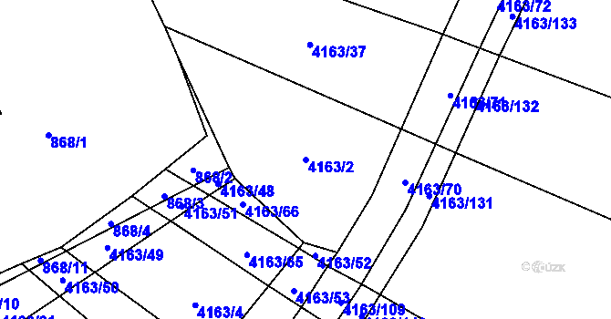 Parcela st. 4163/2 v KÚ Nemochovice, Katastrální mapa