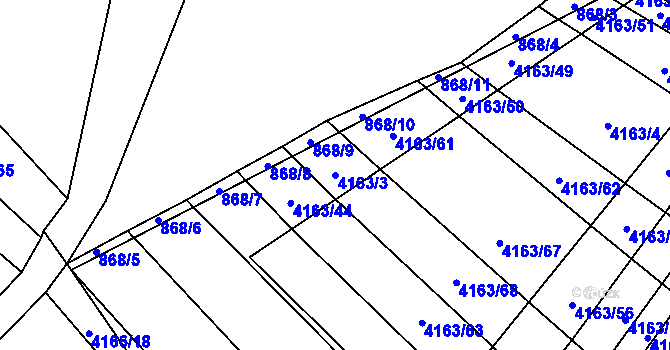 Parcela st. 4163/3 v KÚ Nemochovice, Katastrální mapa