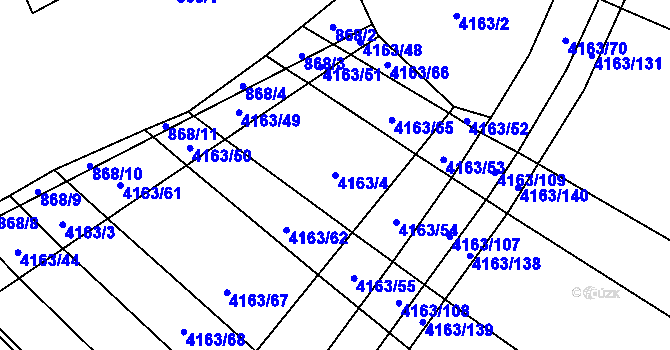Parcela st. 4163/4 v KÚ Nemochovice, Katastrální mapa