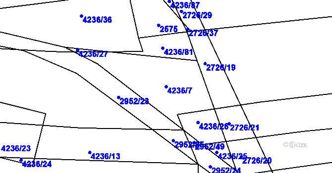 Parcela st. 4236/7 v KÚ Nemochovice, Katastrální mapa