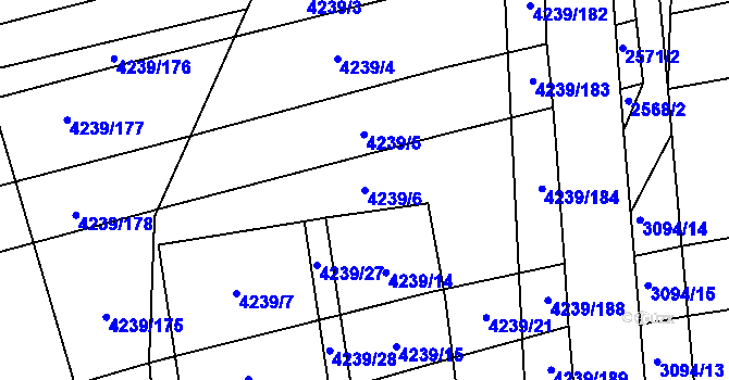 Parcela st. 4239/6 v KÚ Nemochovice, Katastrální mapa