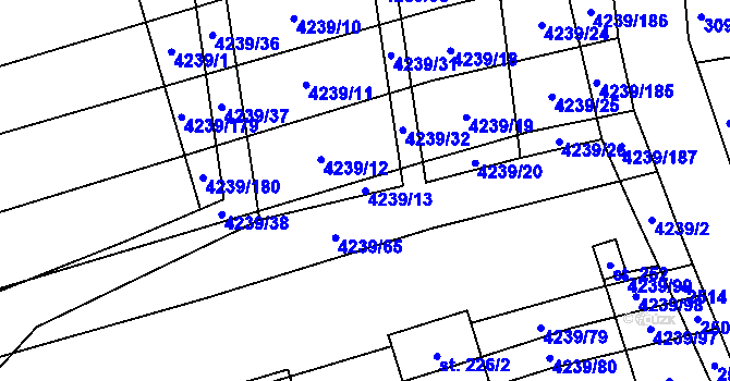 Parcela st. 4239/13 v KÚ Nemochovice, Katastrální mapa