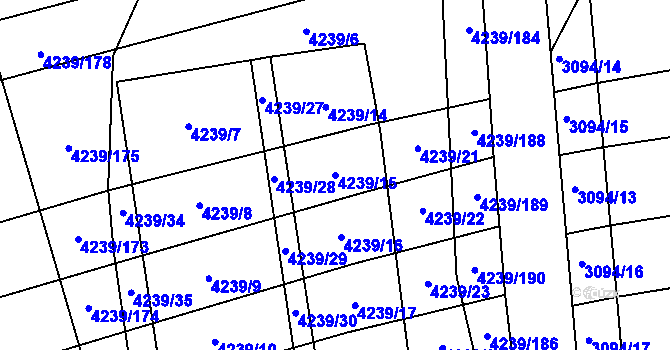 Parcela st. 4239/15 v KÚ Nemochovice, Katastrální mapa