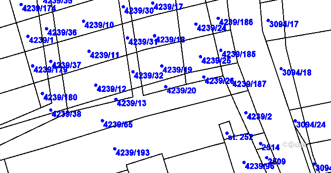 Parcela st. 4239/20 v KÚ Nemochovice, Katastrální mapa