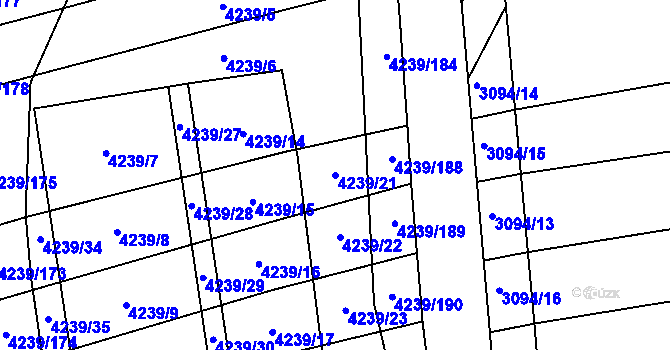 Parcela st. 4239/21 v KÚ Nemochovice, Katastrální mapa
