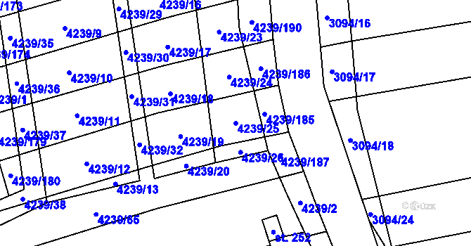 Parcela st. 4239/25 v KÚ Nemochovice, Katastrální mapa