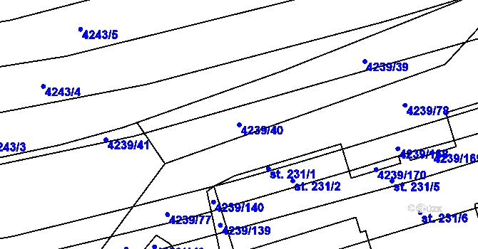 Parcela st. 4239/40 v KÚ Nemochovice, Katastrální mapa