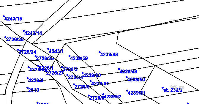 Parcela st. 4239/48 v KÚ Nemochovice, Katastrální mapa