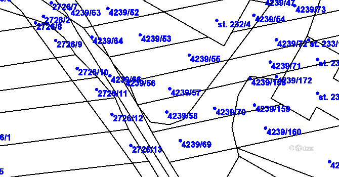 Parcela st. 4239/57 v KÚ Nemochovice, Katastrální mapa