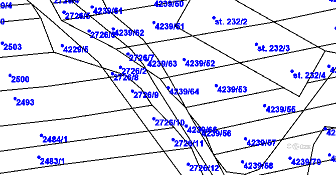 Parcela st. 4239/64 v KÚ Nemochovice, Katastrální mapa