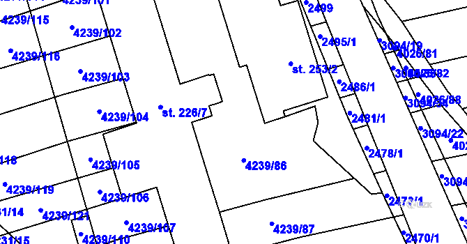 Parcela st. 4239/84 v KÚ Nemochovice, Katastrální mapa