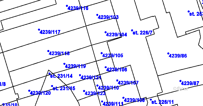 Parcela st. 4239/105 v KÚ Nemochovice, Katastrální mapa