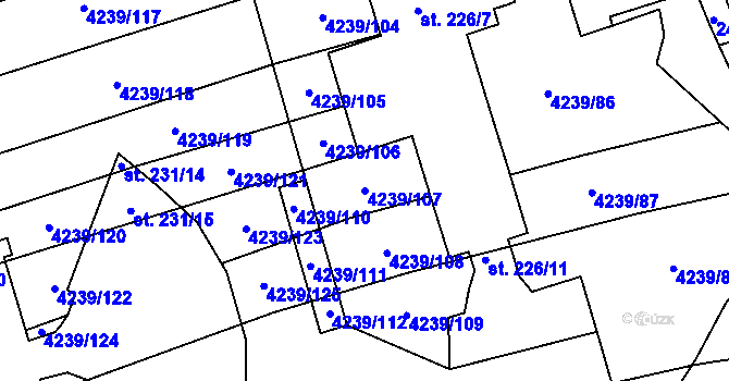 Parcela st. 4239/107 v KÚ Nemochovice, Katastrální mapa