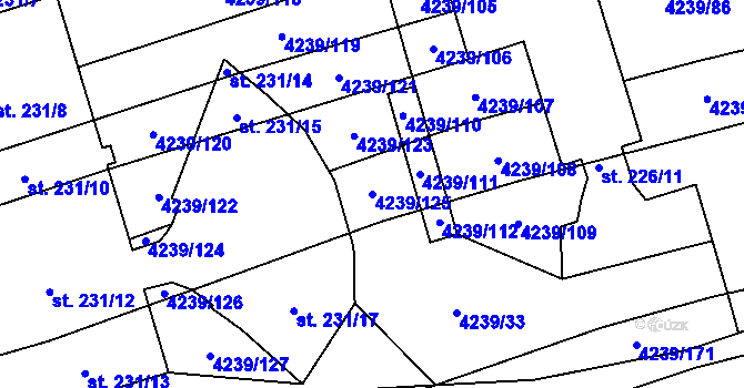 Parcela st. 4239/125 v KÚ Nemochovice, Katastrální mapa