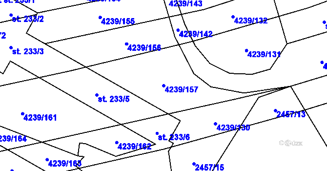 Parcela st. 4239/157 v KÚ Nemochovice, Katastrální mapa