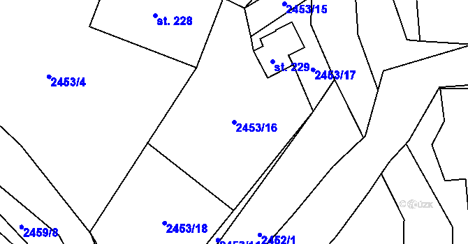 Parcela st. 2453/16 v KÚ Nemochovice, Katastrální mapa