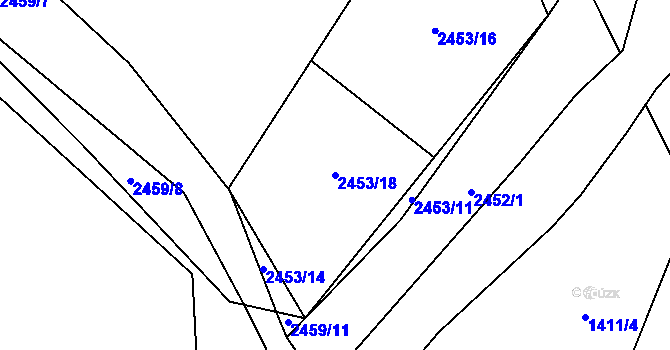 Parcela st. 2453/18 v KÚ Nemochovice, Katastrální mapa