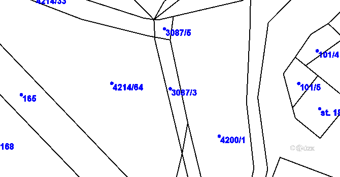 Parcela st. 3087/3 v KÚ Nemochovice, Katastrální mapa