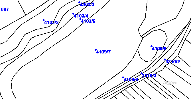 Parcela st. 4109/7 v KÚ Nemochovice, Katastrální mapa