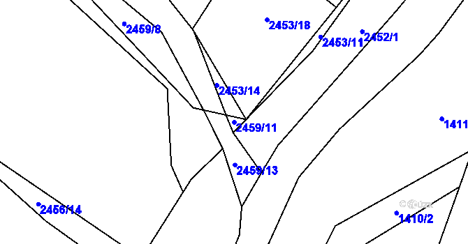 Parcela st. 2459/11 v KÚ Nemochovice, Katastrální mapa