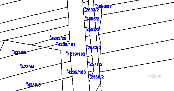 Parcela st. 2583/2 v KÚ Nemochovice, Katastrální mapa