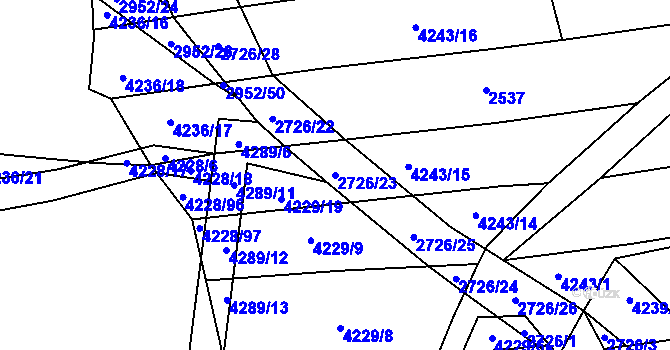Parcela st. 2726/23 v KÚ Nemochovice, Katastrální mapa