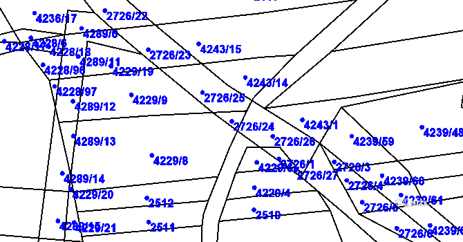 Parcela st. 2726/24 v KÚ Nemochovice, Katastrální mapa