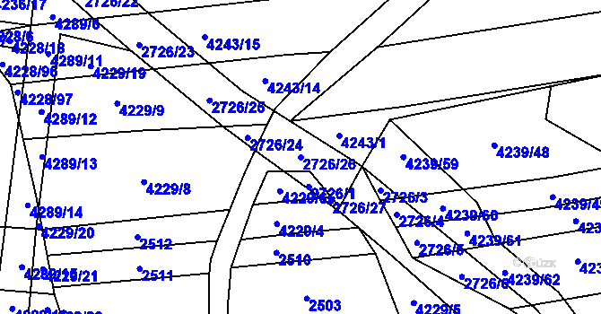 Parcela st. 2726/26 v KÚ Nemochovice, Katastrální mapa