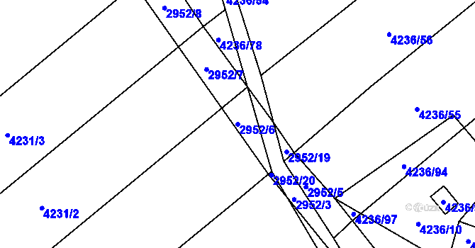 Parcela st. 2952/6 v KÚ Nemochovice, Katastrální mapa