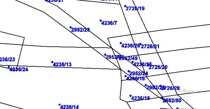Parcela st. 2952/25 v KÚ Nemochovice, Katastrální mapa