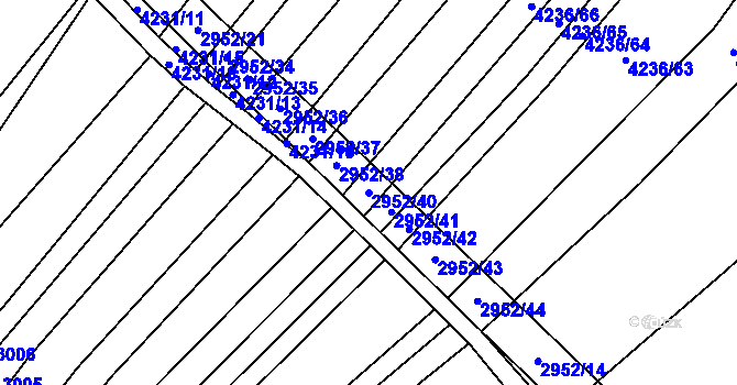 Parcela st. 2952/40 v KÚ Nemochovice, Katastrální mapa
