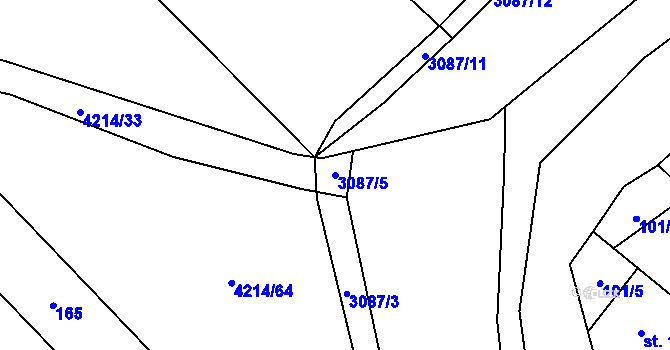 Parcela st. 3087/5 v KÚ Nemochovice, Katastrální mapa