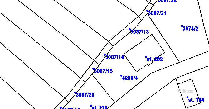 Parcela st. 3087/14 v KÚ Nemochovice, Katastrální mapa