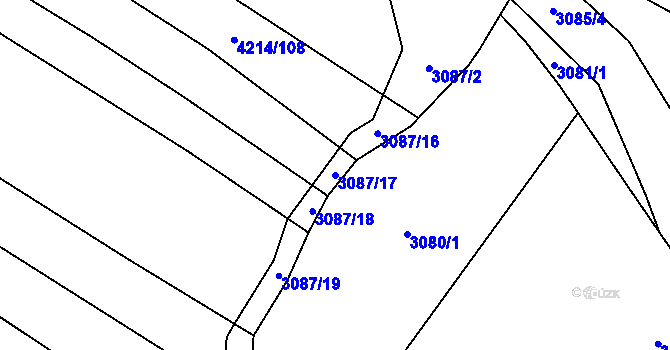 Parcela st. 3087/17 v KÚ Nemochovice, Katastrální mapa