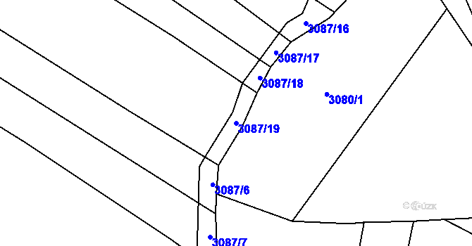 Parcela st. 3087/19 v KÚ Nemochovice, Katastrální mapa