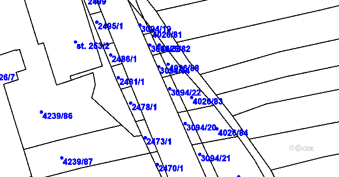 Parcela st. 3094/22 v KÚ Nemochovice, Katastrální mapa