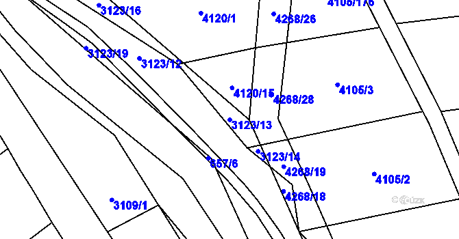 Parcela st. 3123/13 v KÚ Nemochovice, Katastrální mapa