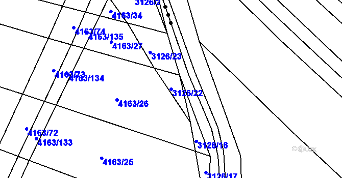 Parcela st. 3126/22 v KÚ Nemochovice, Katastrální mapa
