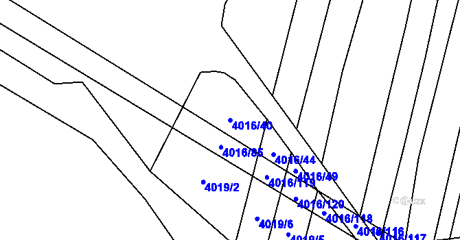 Parcela st. 4016/40 v KÚ Nemochovice, Katastrální mapa