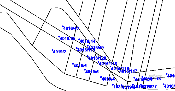 Parcela st. 4016/49 v KÚ Nemochovice, Katastrální mapa