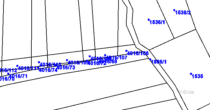 Parcela st. 4016/107 v KÚ Nemochovice, Katastrální mapa